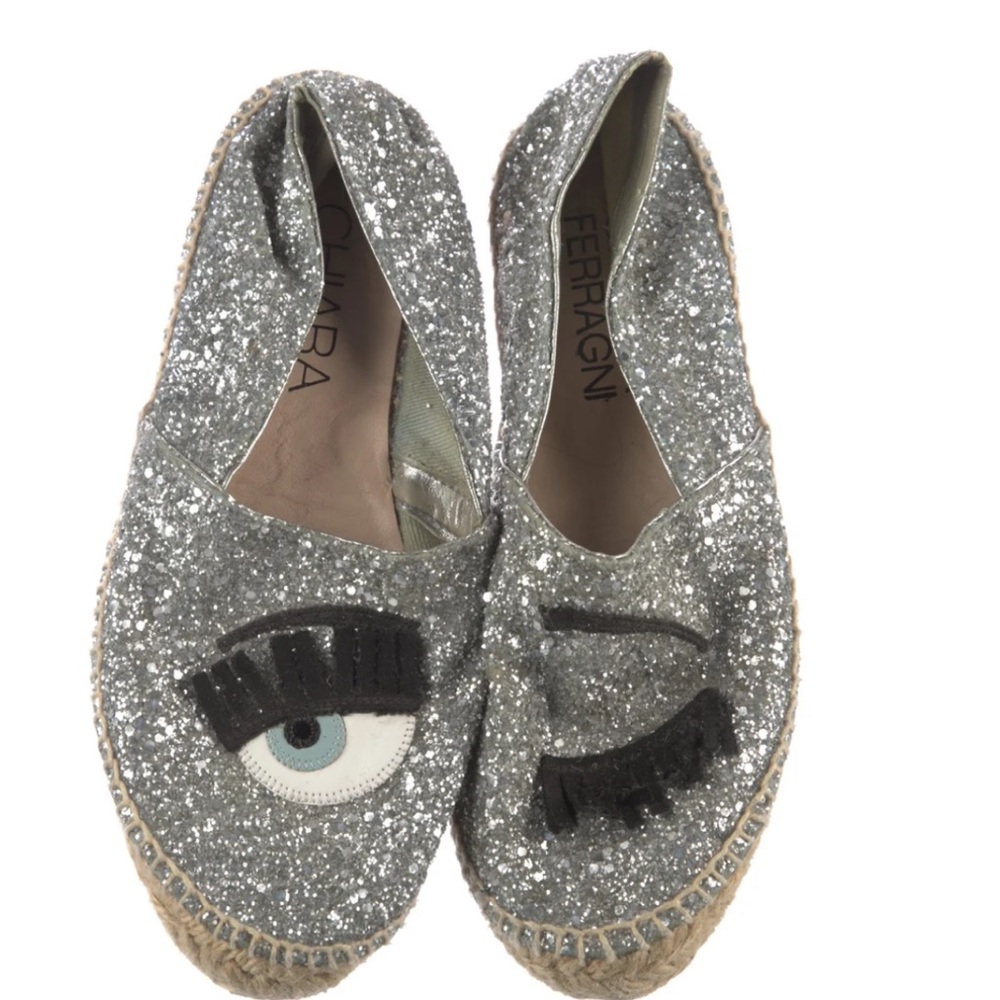 Chiara Ferragni Glitter Eye Espadrilles